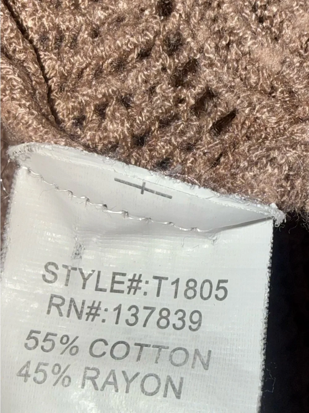 Dreamers Mauve-Taupe Open Front Textured Knit Cardigan